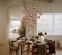 Image 4 of Double Layered Glass Pendant Light with Colorful Globe Glass Shade