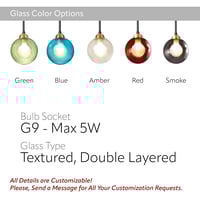 Image 5 of Double Layered Glass Pendant Light with Colorful Globe Glass Shade