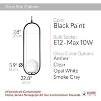 Image 8 of Custom Multi Pendant Light, Opal Globe  Glass Shade, Stairwell Pendant Lighting