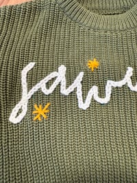 Image 2 of Personalized Embroidered Knit Sweater – Custom Name Design