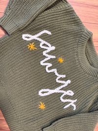Image 1 of Personalized Embroidered Knit Sweater – Custom Name Design