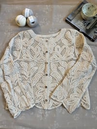 Image 1 of Crochet Cardigan Creme 