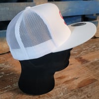 Image 2 of S8 High Profile Snapback - White w/Red & Blue S8