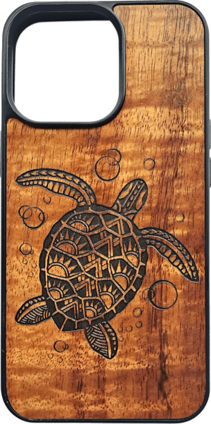 Image of Tribal Honu Koa wood phone case