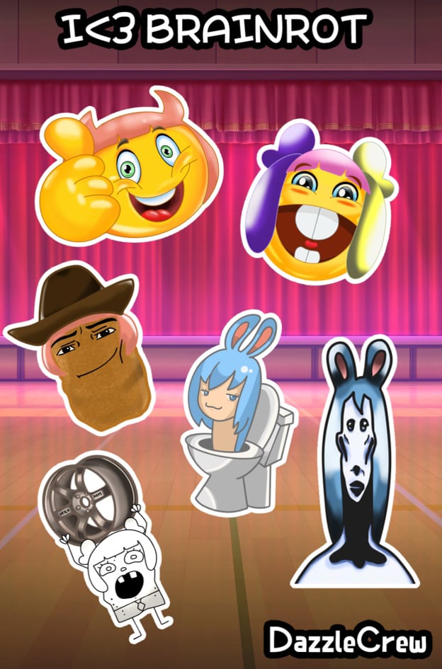 Image of I love Brainrot Gloss Vinyl Sticker Sheet