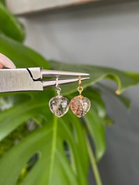 Image 1 of Black Super 7/Rutilated Quartz Heart Charms