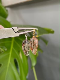 Image 1 of Black Super 7/Rutilated Quartz Leaf Charms