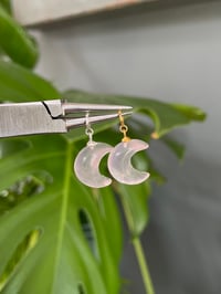 Image 1 of Rose Quartz Moon Charms