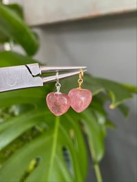 Image 1 of Strawberry Quartz Heart Charms