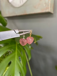 Image 3 of Strawberry Quartz Heart Charms