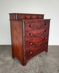 Image 7 of Late 19th Century Flame Walnut Highboy Dresser