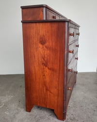 Image 9 of Late 19th Century Flame Walnut Highboy Dresser