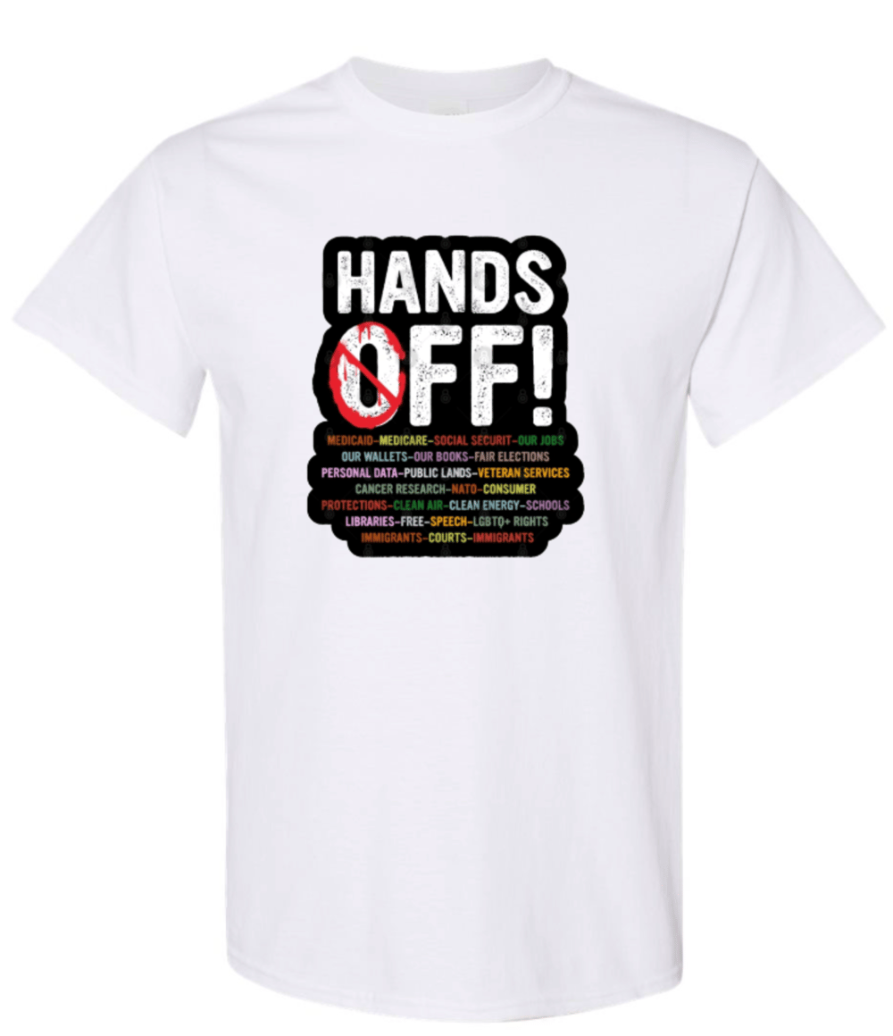 Image of HANDS OFF TEE/WHITE
