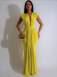 Image 2 of Bodycon maxi Dresses for party,Deep V- neck  Long dress.