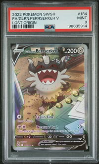 Image 1 of 2022 Pokemon Lost Origin #184 Galarian Perrserker V • PSA 9 Mint