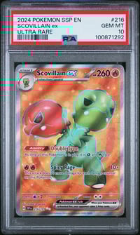 Image 1 of 2024 Pokemon Surging Sparks #216 Scovillain EX • PSA 10 GEM MT