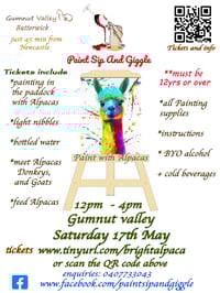 Image 2 of Paint with Alpacas 12pm Saturday 17th May at Gumnut Valley Alpacas, Hunter Valley