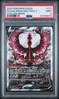 Image 1 of 2021 Pokemon Chilling Reign #177 Galarian Moltres V • PSA 9 Mint