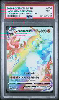 Image 1 of 2020 Pokemon Champion's Path #74 Charizard VMAX • PSA 9 Mint