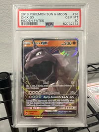 Image 1 of 2019 Pokemon Hidden Fates #36 Onix GX • PSA 10 GEM MT