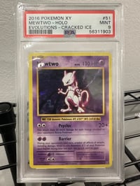 Image 1 of 2016 Pokemon XY Evolutions-Cracked Ice #51 Mewtwo-Holo • PSA 9 Mint