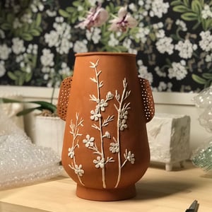 Image of Wax flower teardrop Vase
