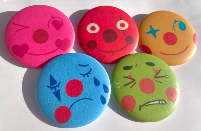 Clown Face Matte Buttons