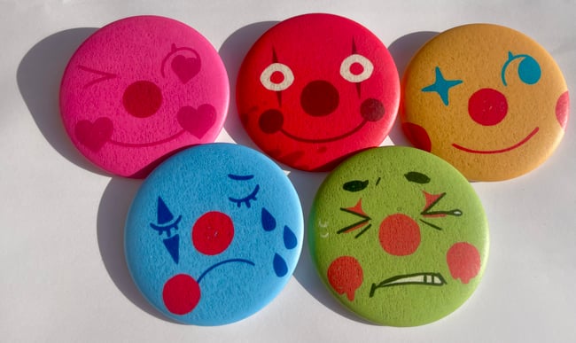 Clown Face Matte Buttons