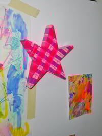 Image 1 of RENEE X SUNDAY Plaid Star Wall Sculpture ☆