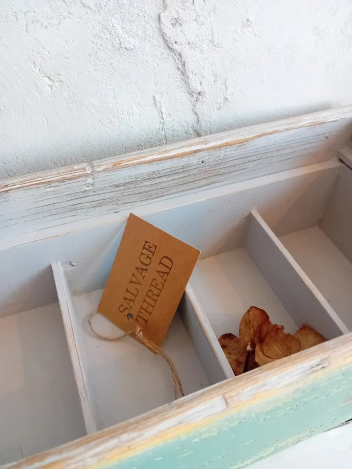 Image of Rustic Scratch Built Chippy Painted Timber Display Pigeon Hole Box 