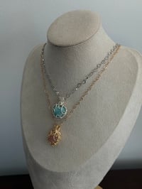 Image 5 of Rose Quartz and Larimar Heart Set 