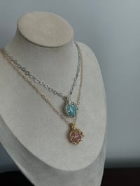 Image 4 of Rose Quartz and Larimar Heart Set 