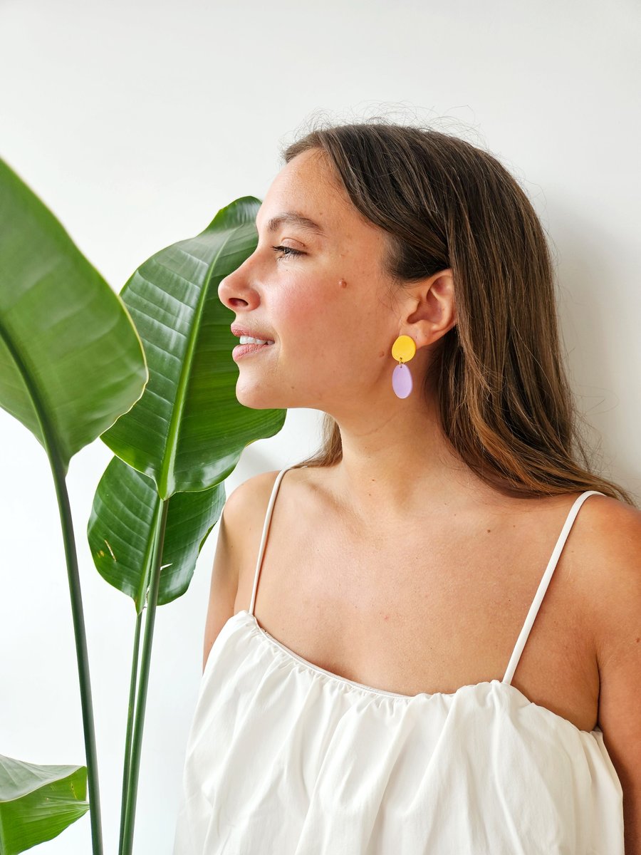 Image of Pendientes PARADISE - Lila-amarillo