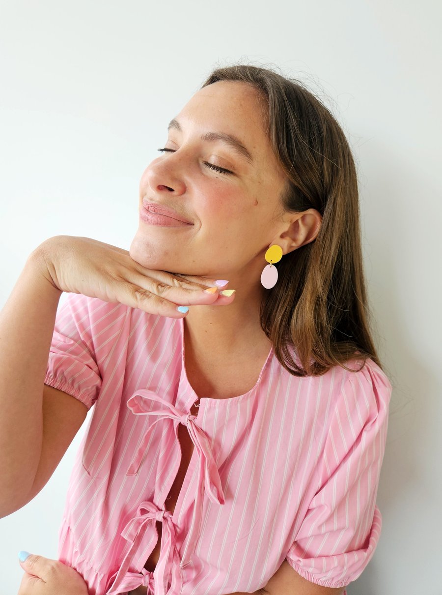 Image of Pendientes PARADISE - Amarillo-rosa