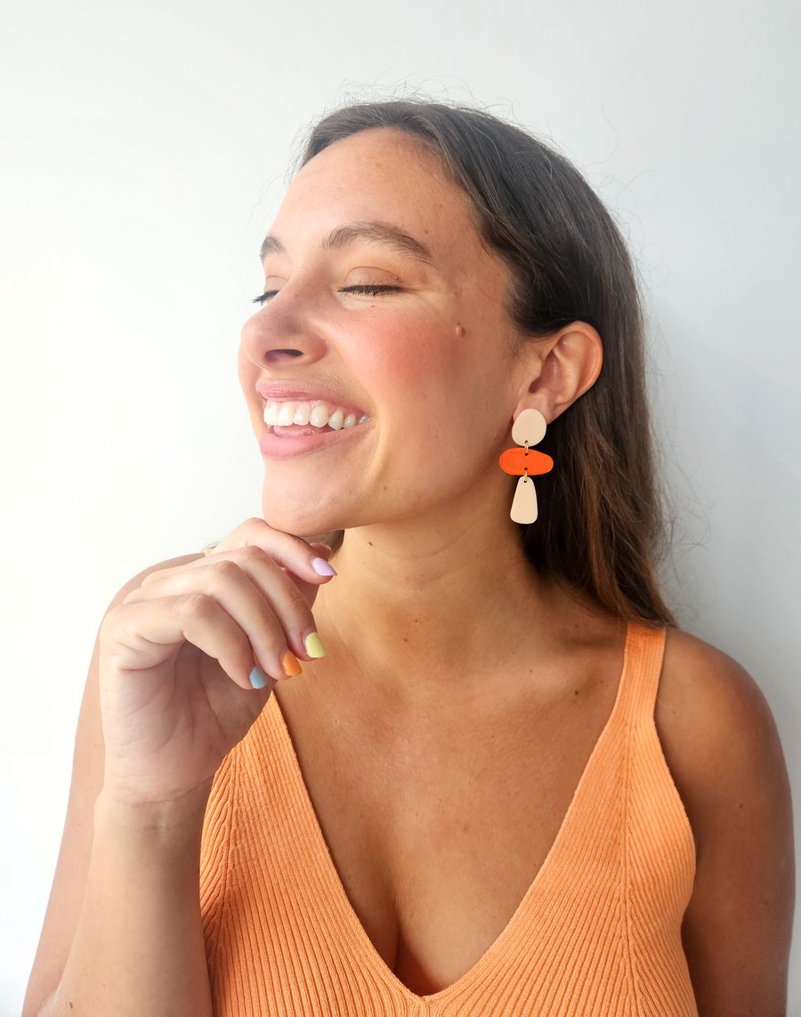 Image of Pendientes TROPICAL - Nude-coral-nude