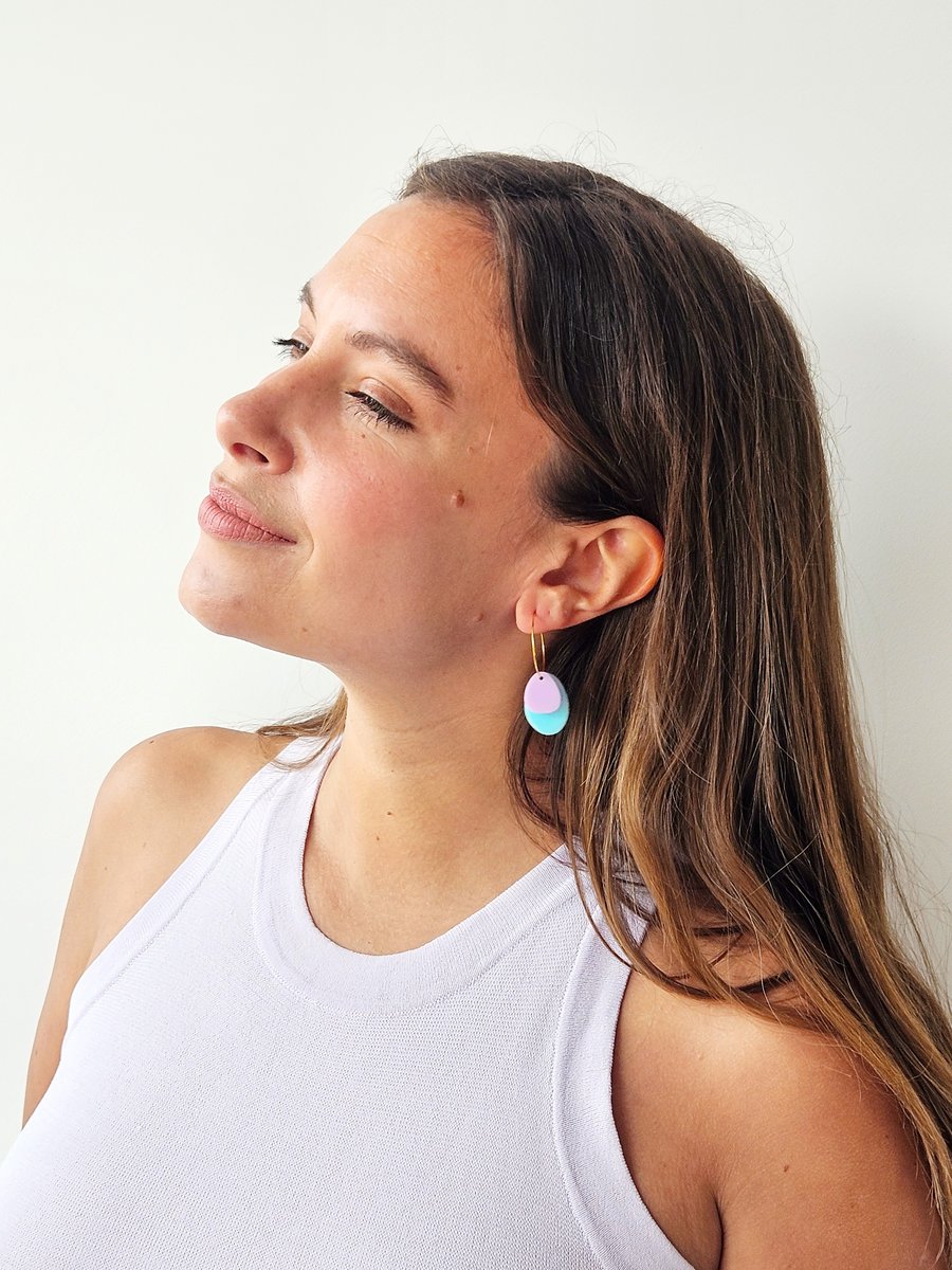 Image of Pendientes PALM - Lila-turquesa