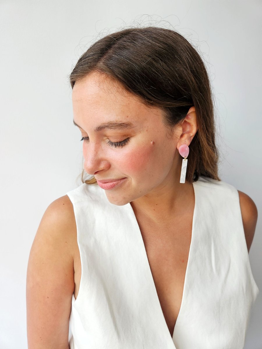Image of Pendientes TANTA - Rosa-blanco