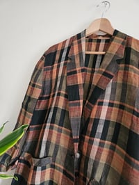 Image 8 of Vintage checked plaid lightweight blazer 