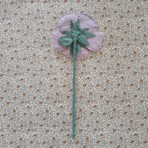 Image of Fabric Pansy - Dark purple light purple and yellow