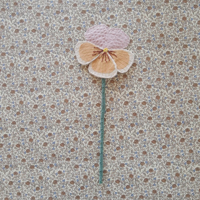 Image of Fabric Pansy - Light rose and cream/caramel