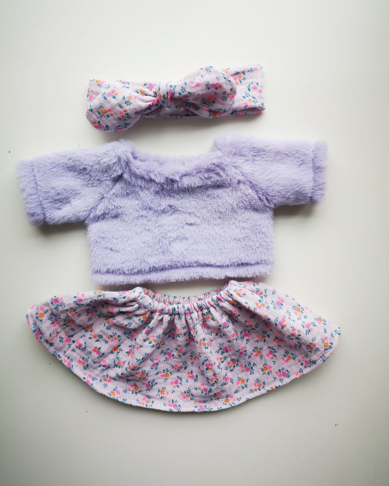 Tenue jupe et pull mauve Image 2