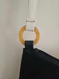 Image 8 of Vintage retro navy and white geometric asymmetrical messenger bag 