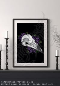 Image 2 of Raven Skull Art Print