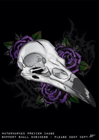 Image 1 of Raven Skull Art Print