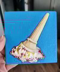 Image 1 of 'Melted Ice Cream' Original mini oil painting