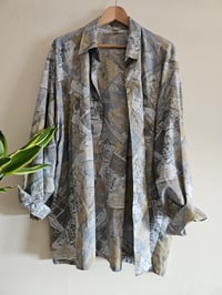 Image 1 of Vintage oversized grey print shirt 