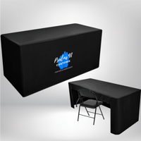 Image 1 of Personalized Open Back Tablecloth with Logo - 6ft