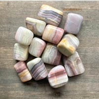 Image 1 of Pink Banded Onyx Tumbled Stone – Heart Healing & Emotional Support, Spiritual Growth
