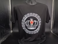 Image 1 of Black T, Red Beaded Heart Crown T shirt