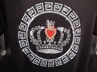 Image 5 of Black T, Red Beaded Heart Crown T shirt